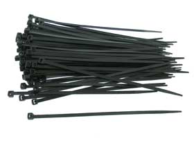 Pack of 100 - Cable Ties, 7in. Black0
